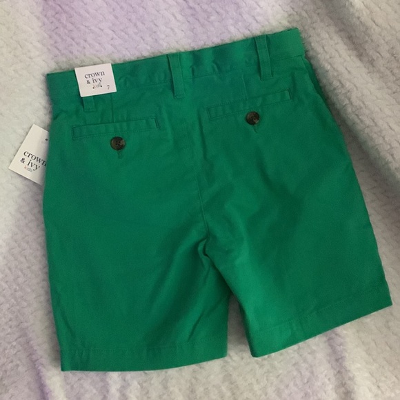💚 Crown &‎ Ivy kids Kelly green boys shorts - Picture 4 of 8
